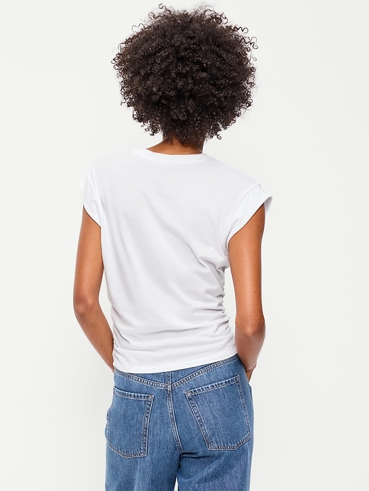 Image number 2 showing, Cap-Sleeve Side-Cinch Top