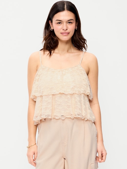 Image number 4 showing, Tiered Lace Ruffle Top