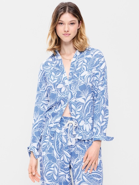 Open-Back Button-Down Shirt