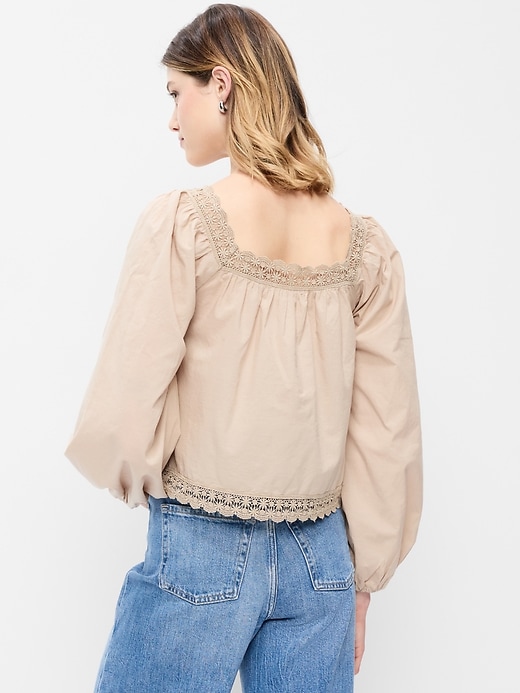 L'image numéro 2 présente Haut à manches longues à garnitures en dentelle