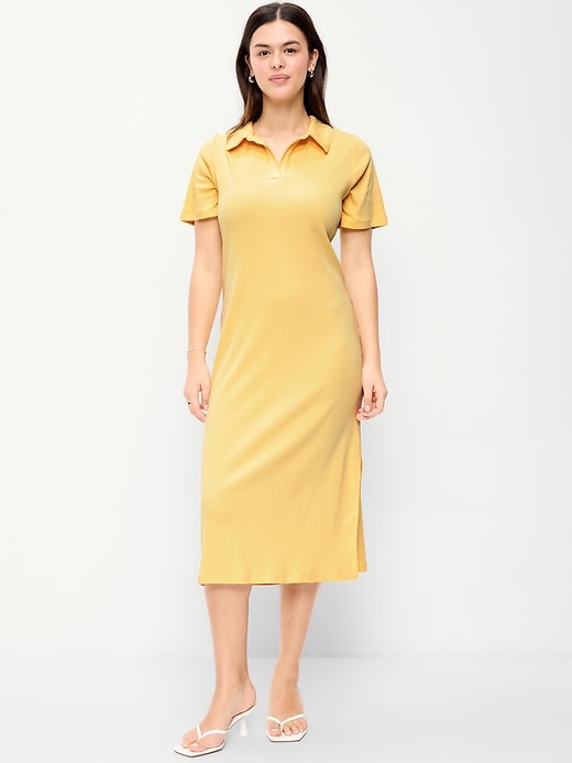 Image number 7 showing, Short-Sleeve Polo Midi Dress