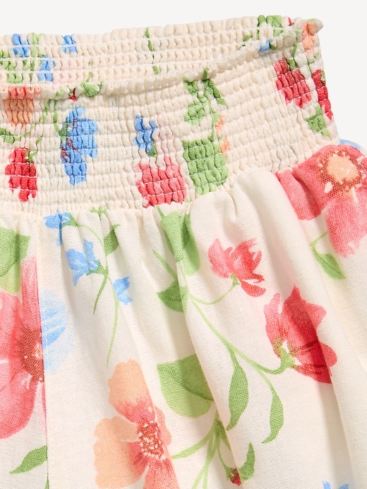 Image number 5 showing, Printed Smocked-Waist Linen-Blend Shorts for Girls