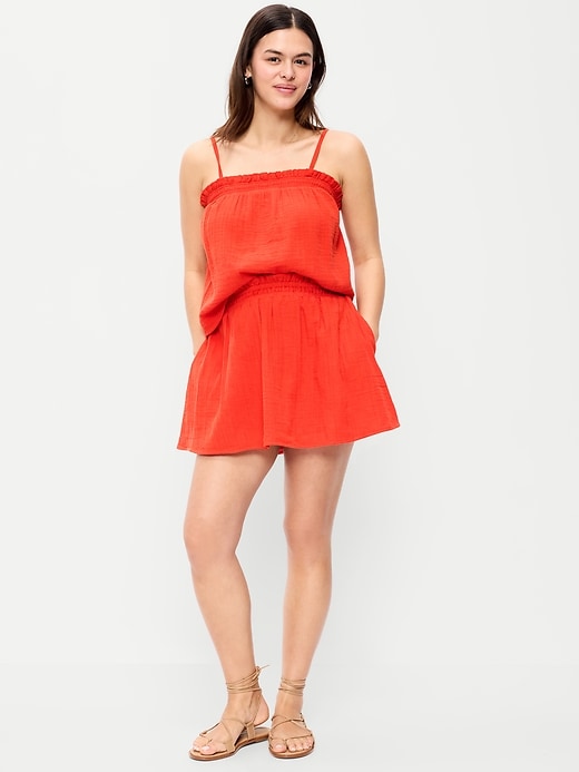 L'image numéro 5 présente Jupe-short courte à taille à volants