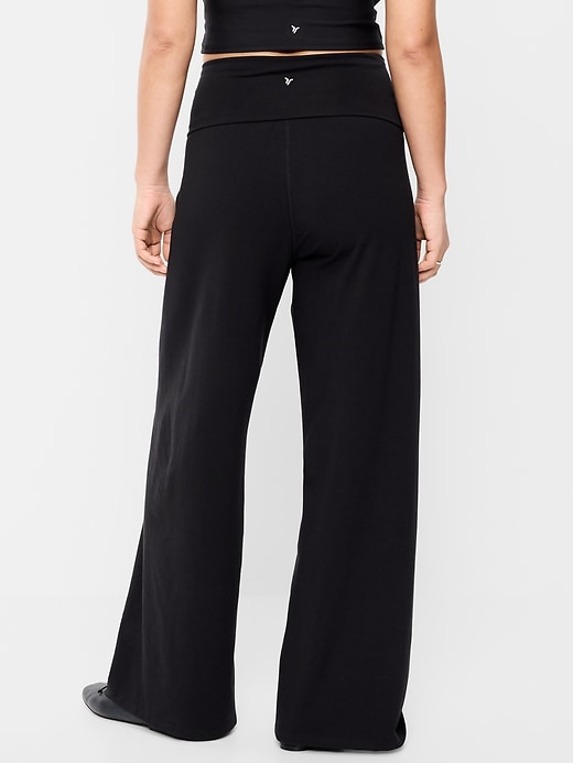 Image number 5 showing, High-Waisted PowerChill Fold-Over Wide-Leg Pants