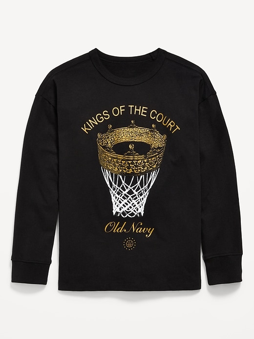 L'image numéro 1 présente T-shirt surdimensionné à imprimé à manches longues pour garçon