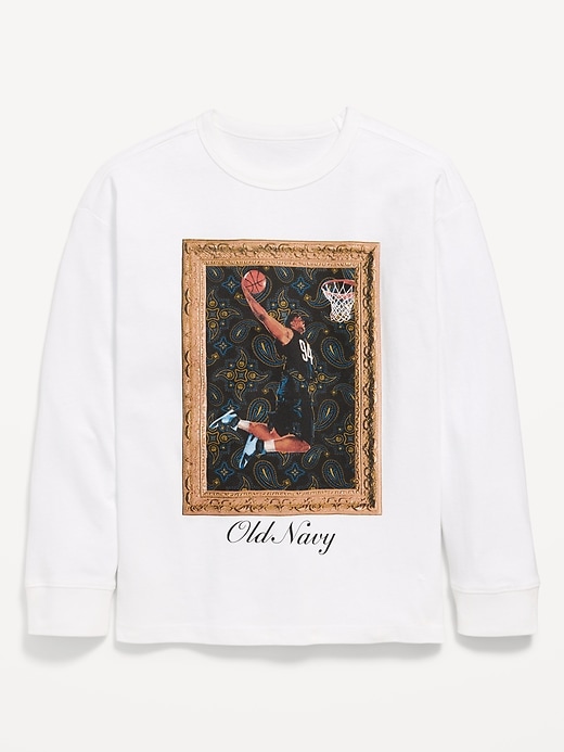 L'image numéro 1 présente T-shirt surdimensionné à imprimé à manches longues pour garçon