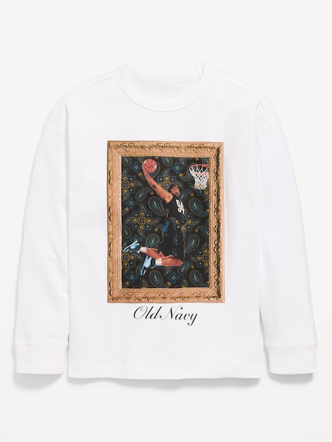 Oversized Long-Sleeve Graphic T-Shirt for Boys