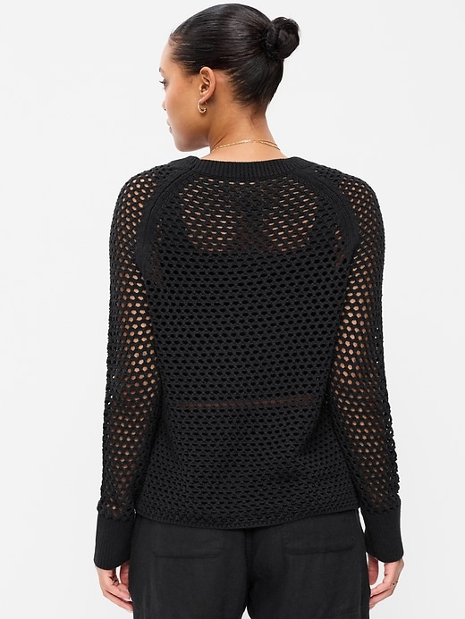 L'image numéro 2 présente Chandail raglan en tricot de Coton littoral ajouré