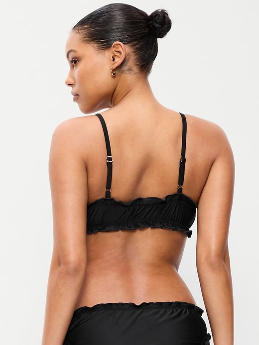 Image number 2 showing, Mid-Rise Ruffle Trim Swim Bottoms