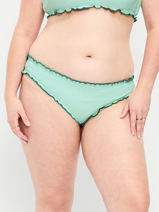Image number 5 showing, Mid-Rise Ruffle Trim Swim Bottoms