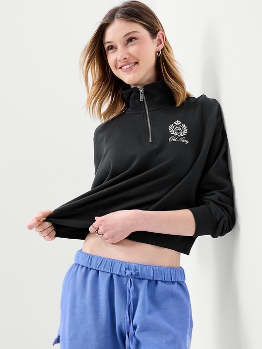 Image number 3 showing, SoComfy Terry Oversized Logo Half-Zip Sweatshirt