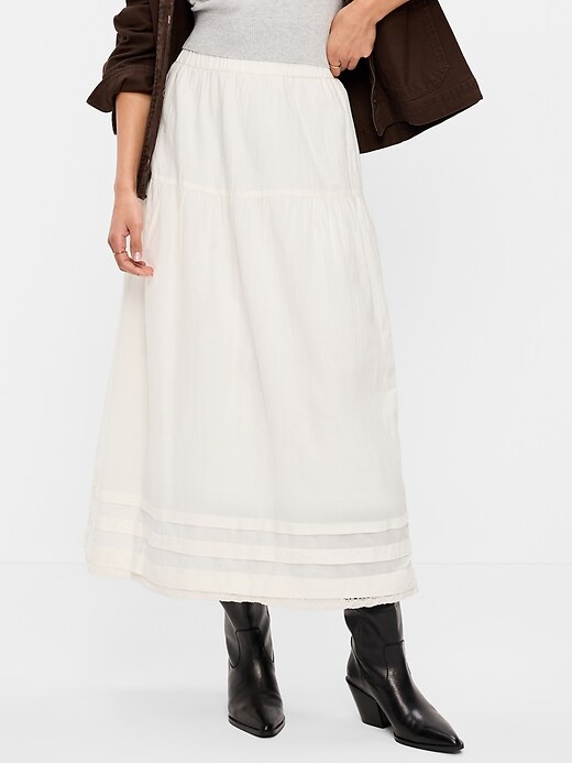 Image number 2 showing, Lace-Trim Maxi Skirt