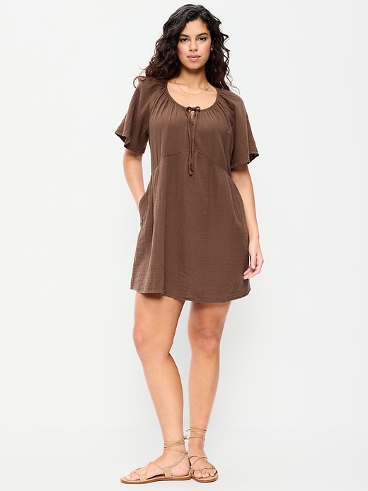 Image number 6 showing, Flutter-Sleeve Mini Swing Dress