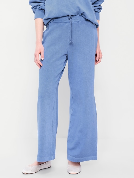 Image number 2 showing, High-Waisted Wide-Leg Sweatpants