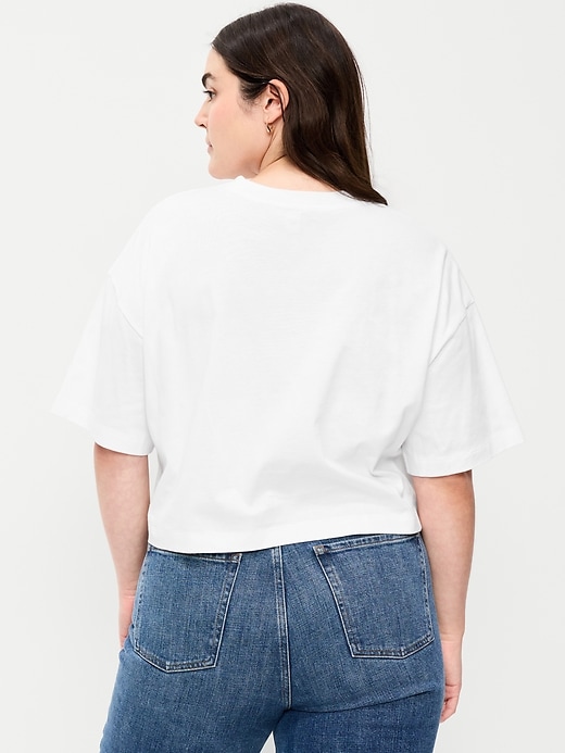 Image number 6 showing, Vintage Crew-Neck Oversized Crop T-Shirt