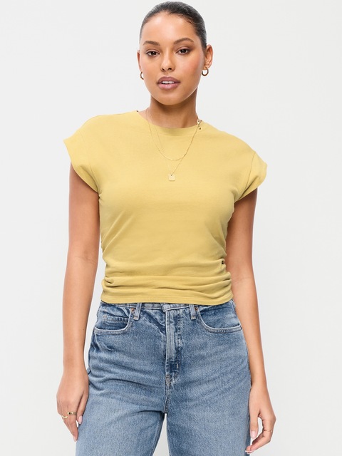 Cap-Sleeve Side-Cinch Top