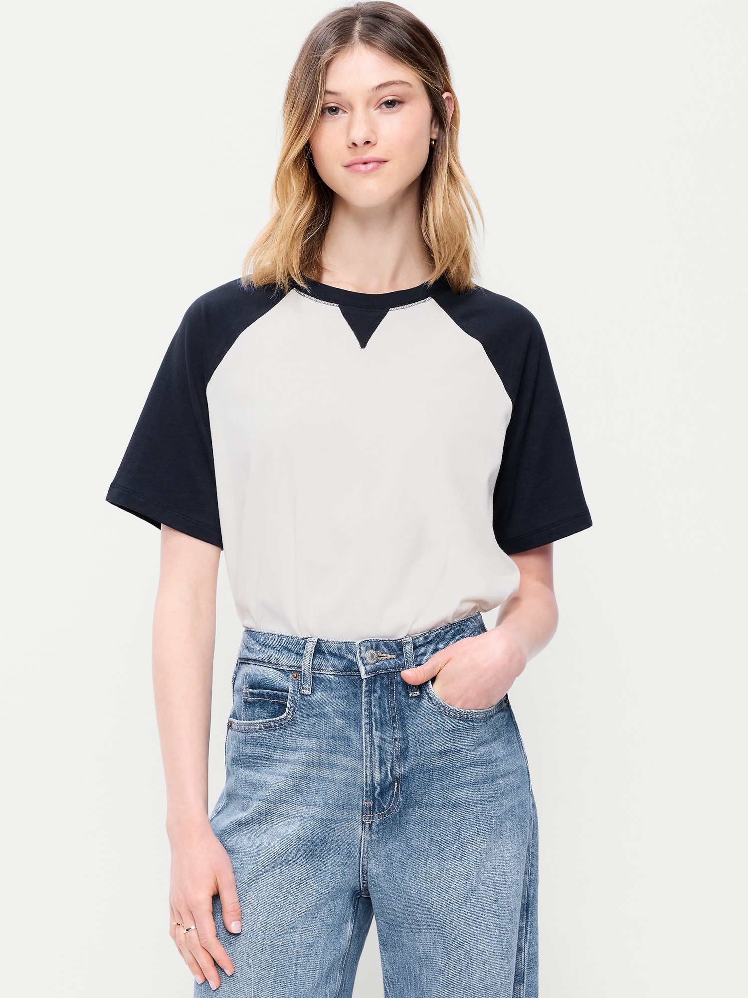 Vintage Crew-Neck Raglan T-Shirt