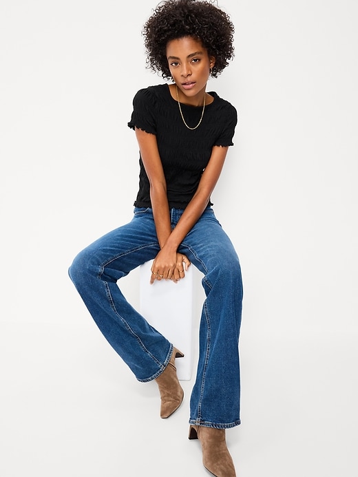 Image number 3 showing, Slit-Neck Smocked Top