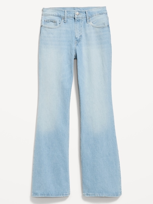 Image number 1 showing, Mid-Rise Loose Boot-Cut Jeans