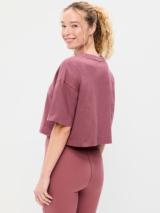 Image number 2 showing, Vintage Crew-Neck Oversized Crop T-Shirt