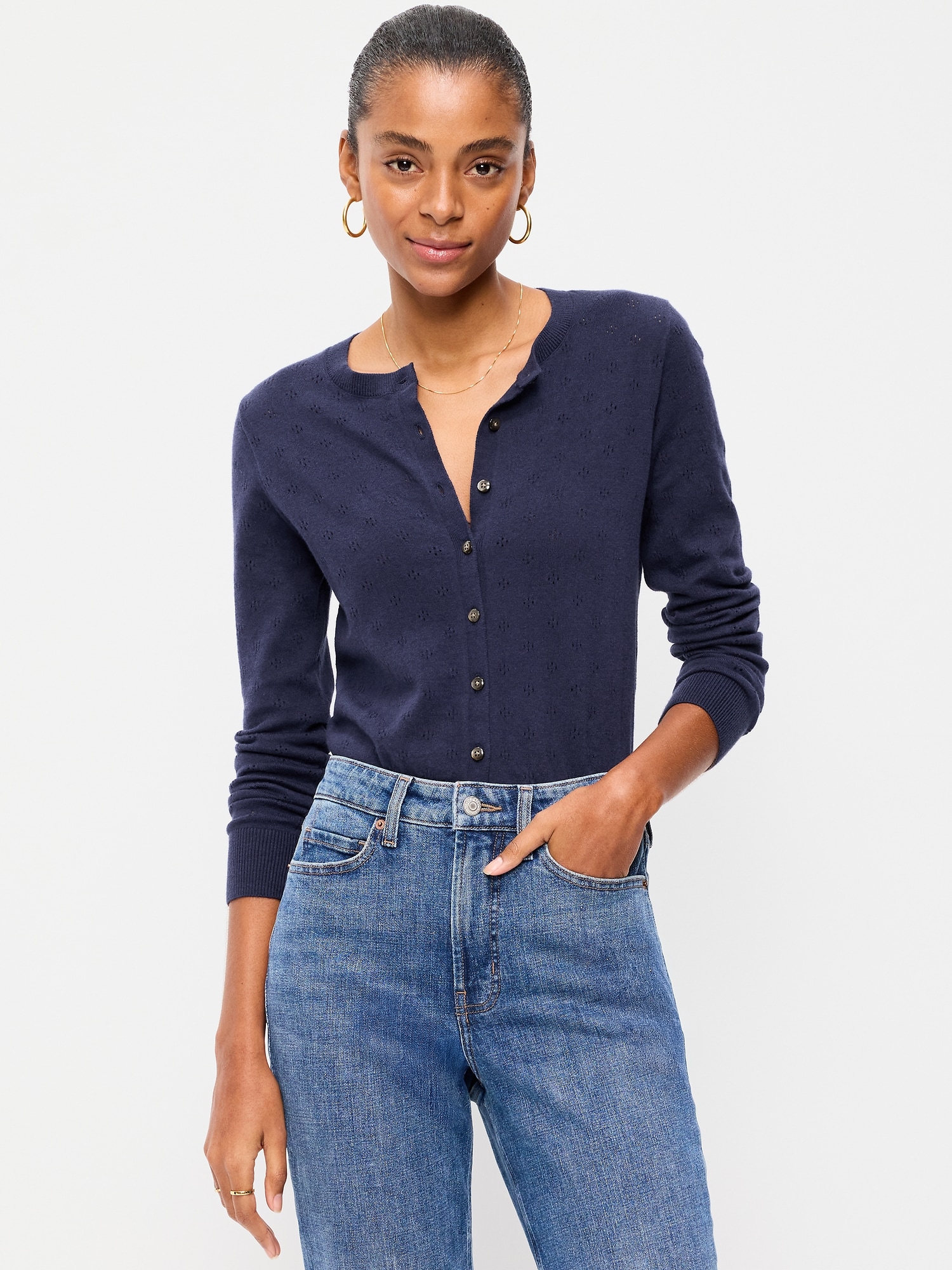 SoSoft Lite Cropped Pointelle Cardigan