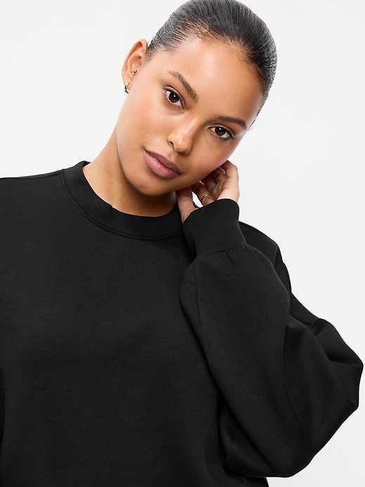 Image number 4 showing, Bounce Fleece Crew-Neck Cropped Top