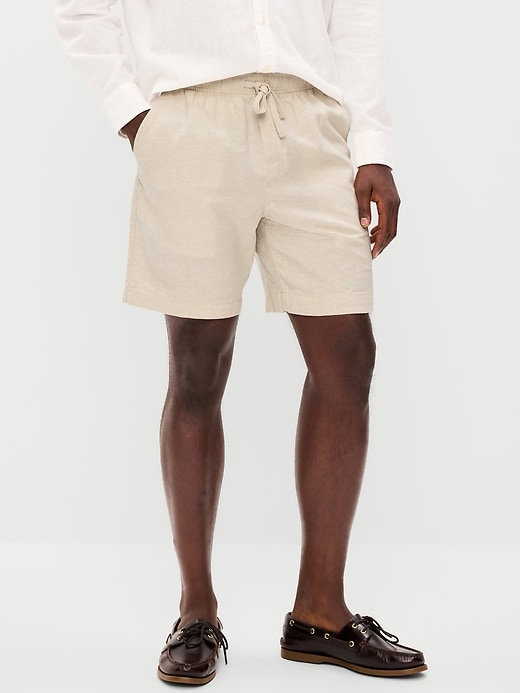 Image number 2 showing, Linen-Blend Jogger Shorts -- 7-inch inseam