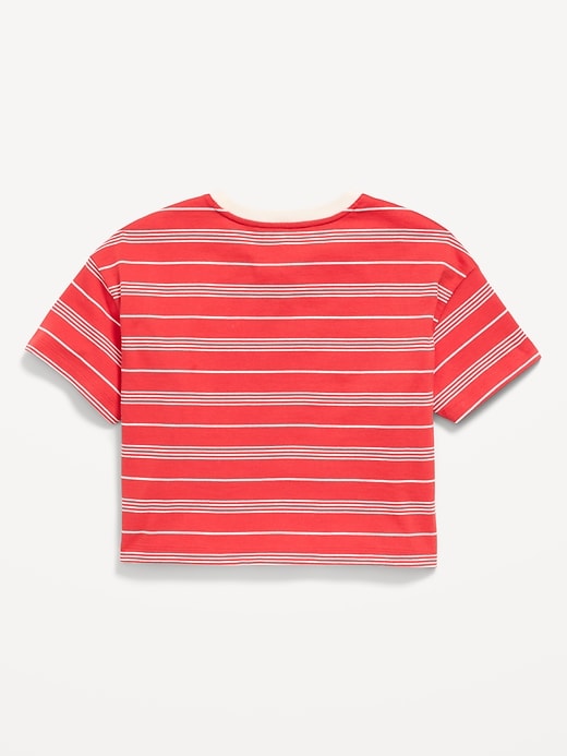 Image number 3 showing, Oversized Short-Sleeve Cropped T-Shirt for Girls