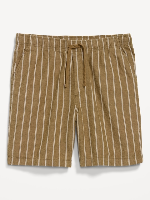 Linen-Blend Jogger Shorts -- 7-inch inseam