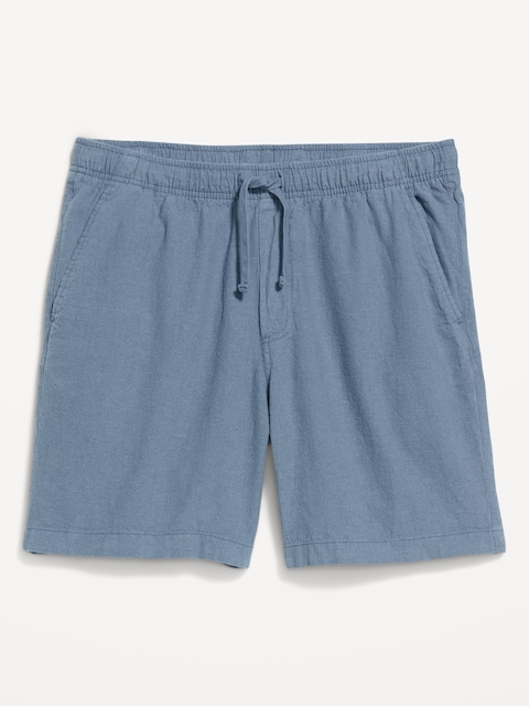 Linen-Blend Jogger Shorts -- 7-inch inseam