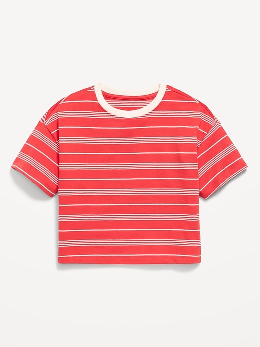 Image number 2 showing, Oversized Short-Sleeve Cropped T-Shirt for Girls