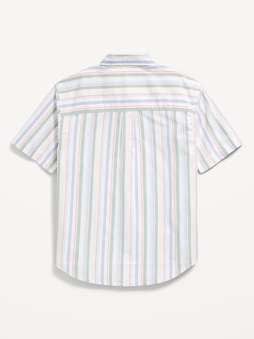 Image number 3 showing, Short-Sleeve Striped Pocket Oxford Shirt for Boys