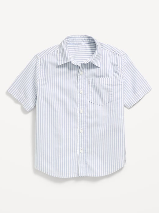 Image number 2 showing, Short-Sleeve Striped Pocket Oxford Shirt for Boys