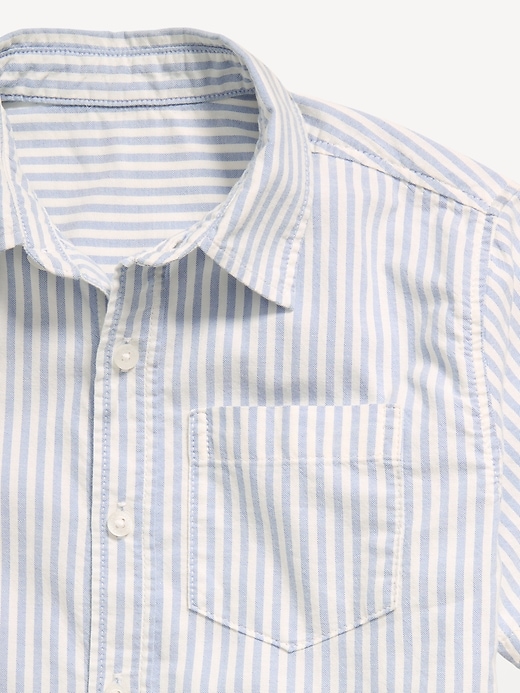 Image number 4 showing, Short-Sleeve Striped Pocket Oxford Shirt for Boys
