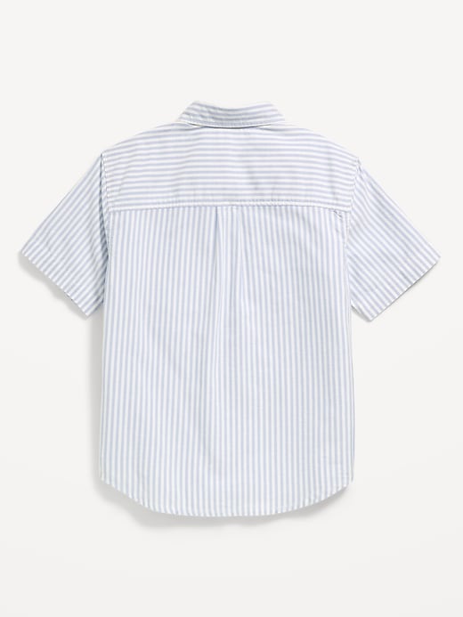 Image number 3 showing, Short-Sleeve Striped Pocket Oxford Shirt for Boys