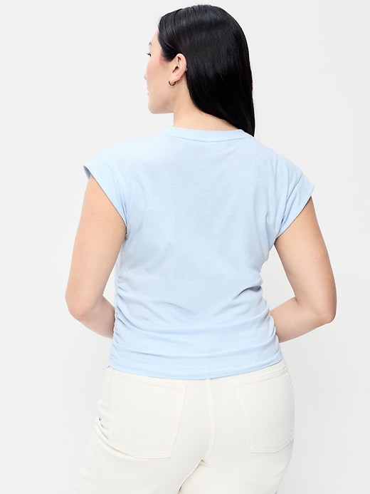 Image number 6 showing, Cap-Sleeve Side-Cinch Top