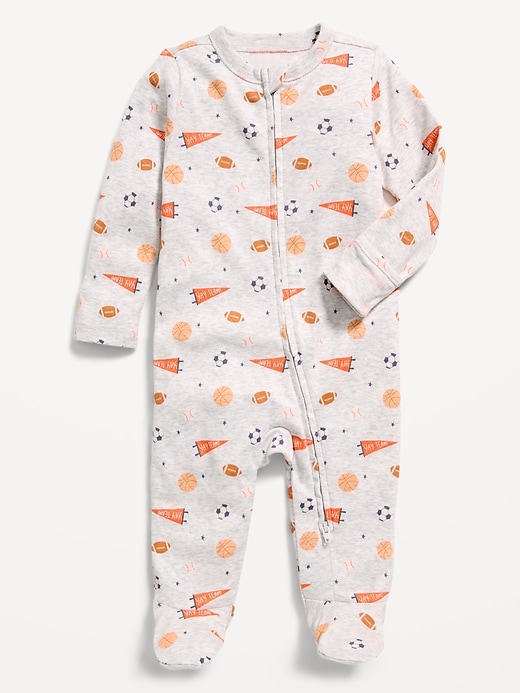 Image number 1 showing, 2-Way-Zip Sleep & Play Footed One-Piece for Baby