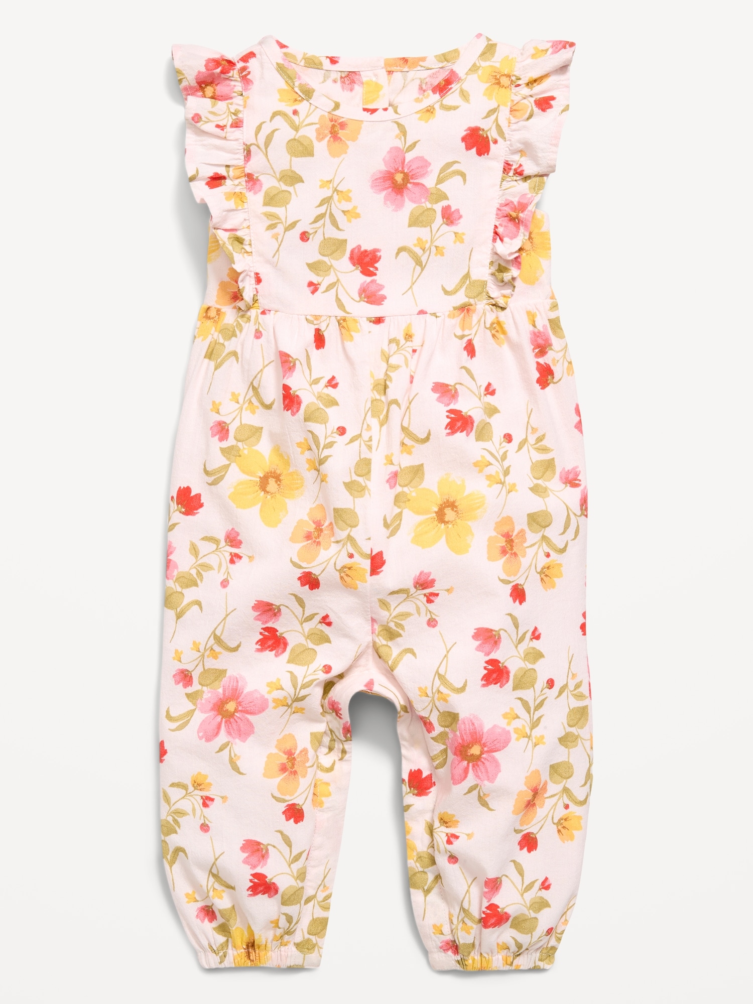 Printed Sleeveless Ruffle-Trim One-Piece for Baby