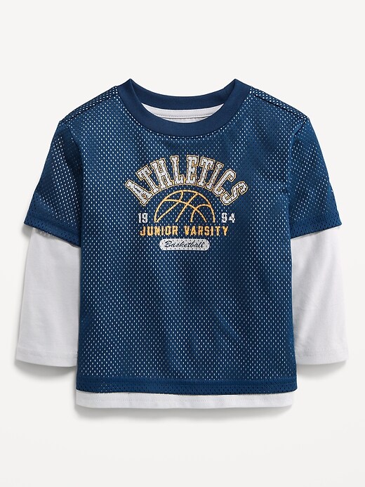 L'image numéro 1 présente T-shirt 2 en 1 surdimensionné à manches longues pour tout-petit