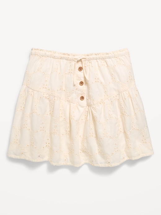 Image number 2 showing, Textured Eyelet Buttoned Skirt for Girls