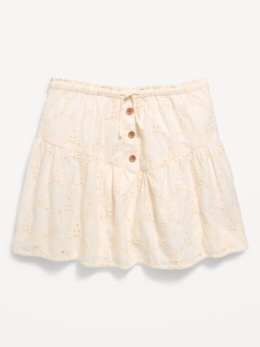 Image number 1 showing, Textured Eyelet Buttoned Skirt for Girls