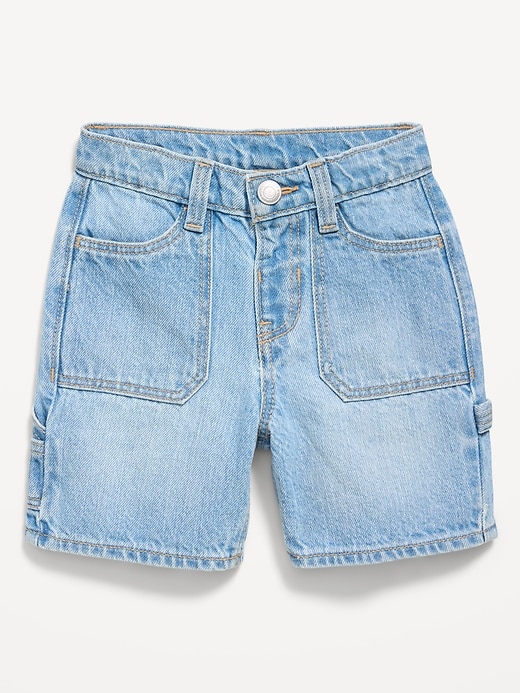 Image number 1 showing, Baggy Carpenter Utility Jean Shorts for Toddler Boys
