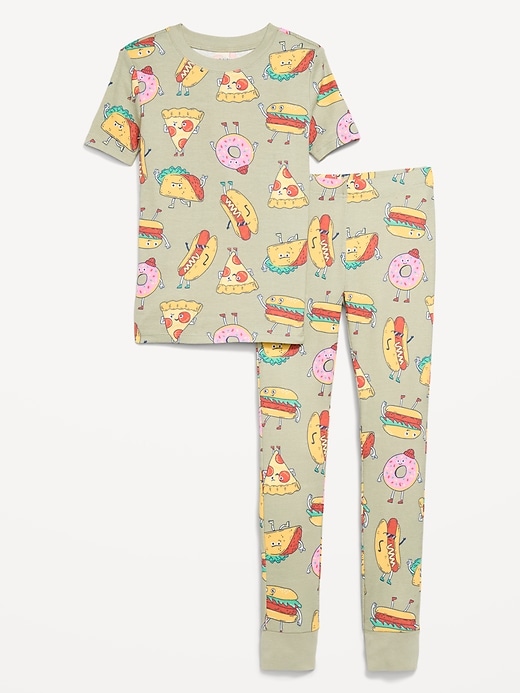 Image number 1 showing, Gender-Neutral Snug-Fit Graphic Pajama Set for Kids