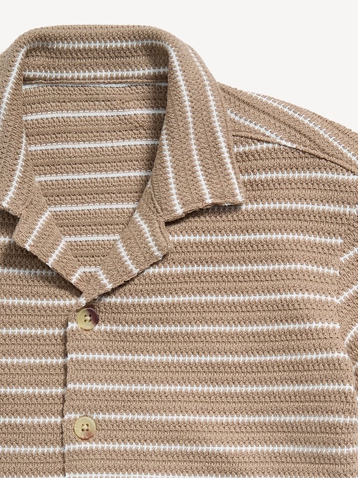 Image number 4 showing, Oversized Short-Sleeve Sweater-Knit Shirt for Boys