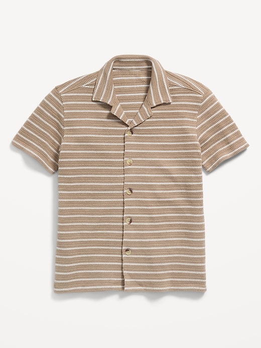 Image number 2 showing, Oversized Short-Sleeve Sweater-Knit Shirt for Boys