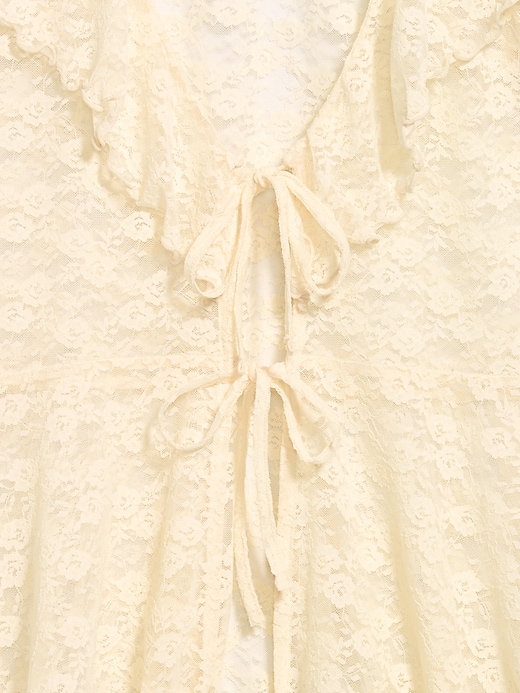 Image number 4 showing, Open-Front Lace Ruffle Top