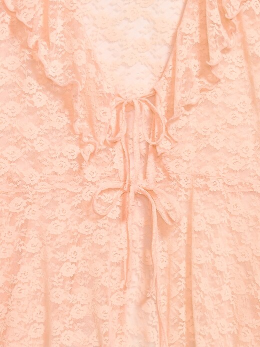 Image number 4 showing, Open-Front Lace Ruffle Top