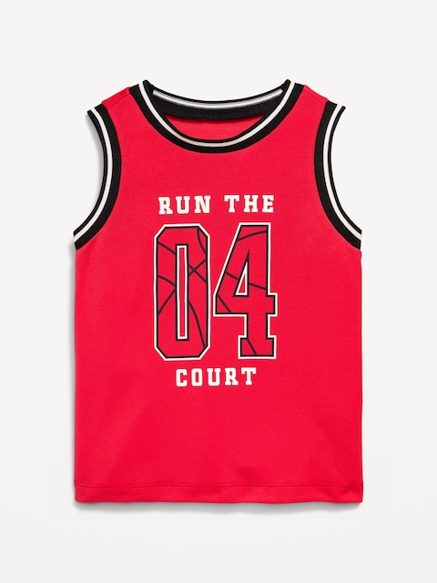 Mesh Graphic Basketball Tank Top for Toddler Boys