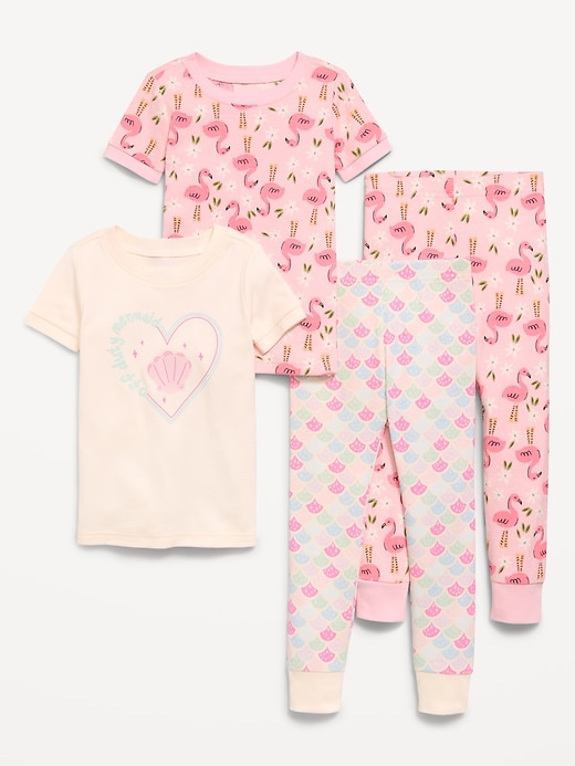 Image number 1 showing, Printed Snug-Fit Pajama 4-Piece for Toddler & Baby