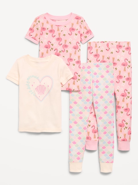 Printed Snug-Fit Pajama 4-Piece for Toddler & Baby